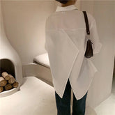 Camisa blusa casual suelta con diseño en la espalda